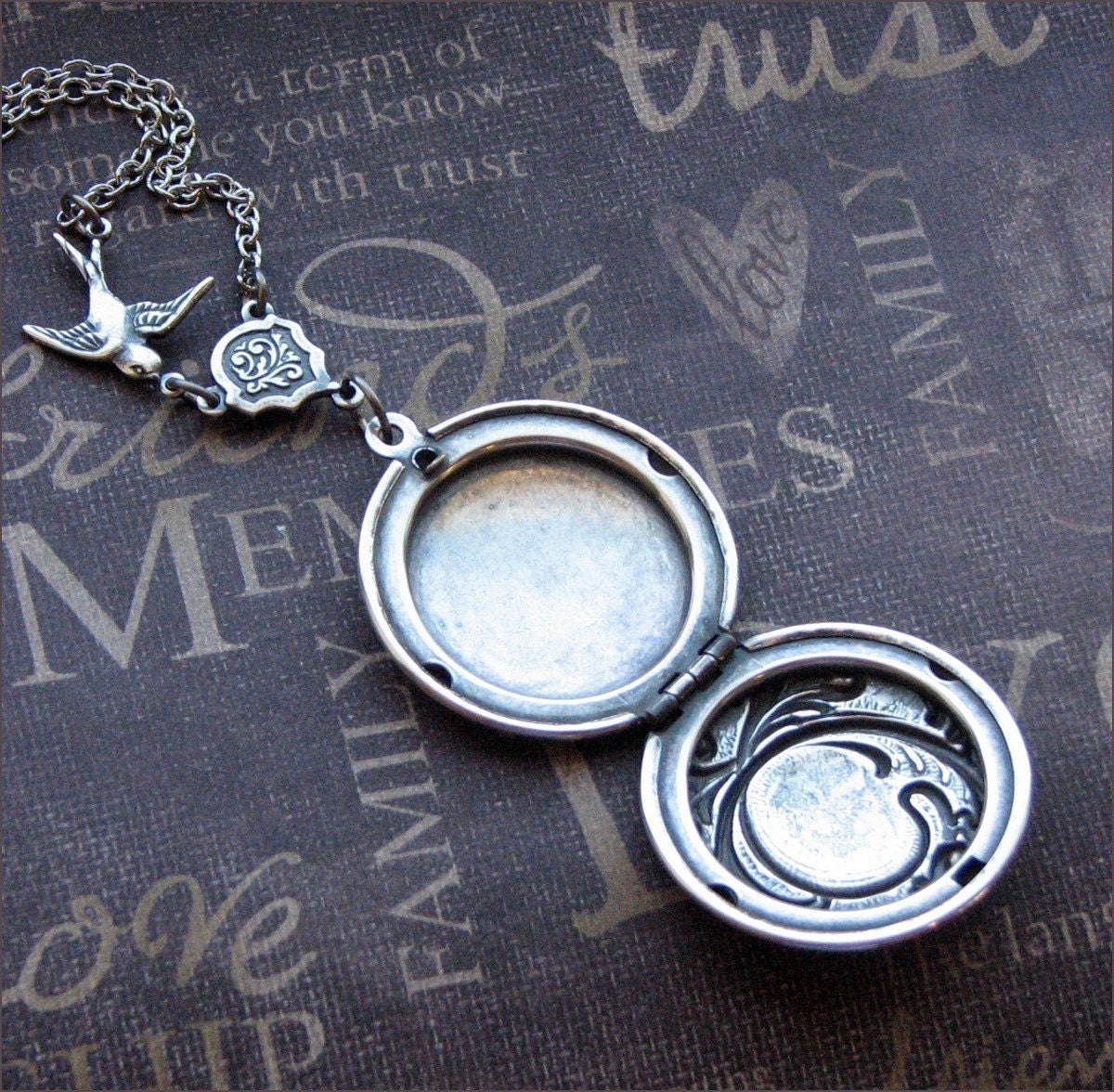 Silver Locket Necklace - Enchanted Immortal Love - Jewelry by TheEnchantedLocket - ROMANTIC Wife Bride I Love You Anniversary Gift