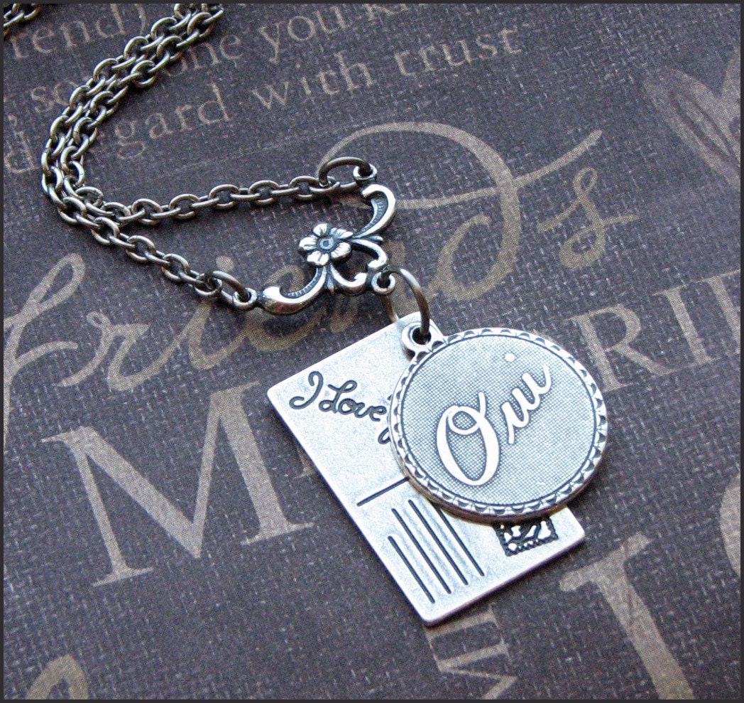 Silver French Necklace - Enchanted Postcard From Paris - Handmade by TheEnchantedLocket
