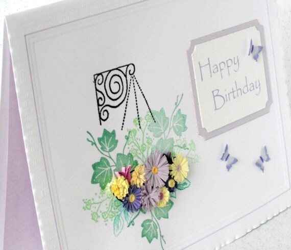 Quilled birthday card handmade quilling flowers