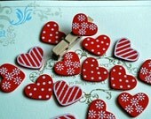 Red Heart Cabochon - Made from wood - 25 PCS Only 3.5 USD