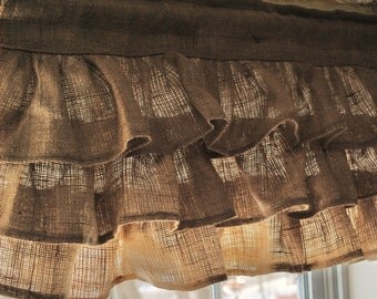 Burlap Ruffled Valance