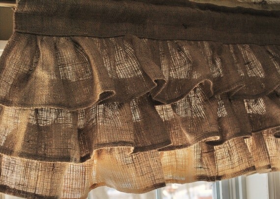Burlap Ruffled Valance