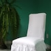 White Ruffled Chair Slipcover