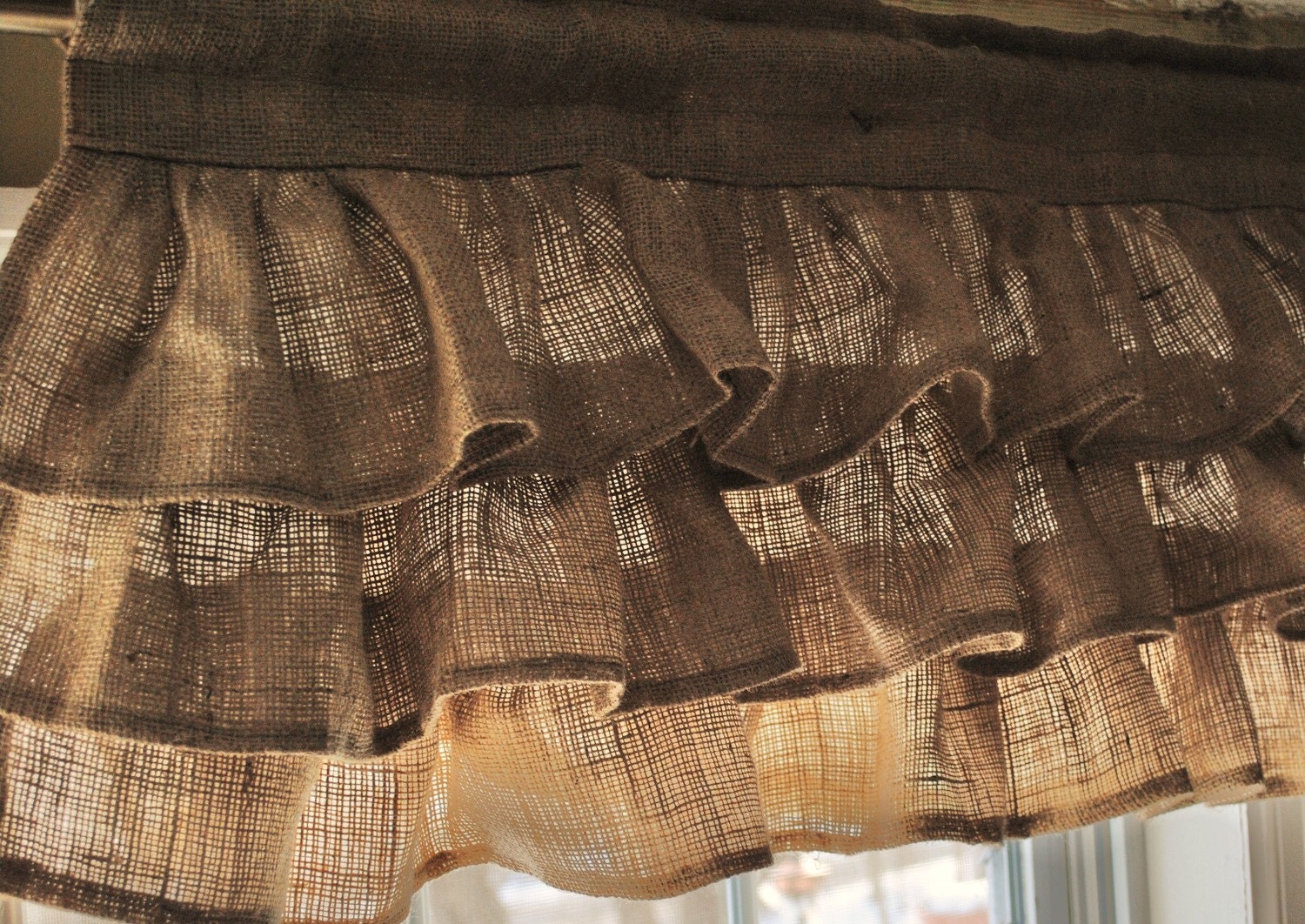 Burlap Ruffled Valance