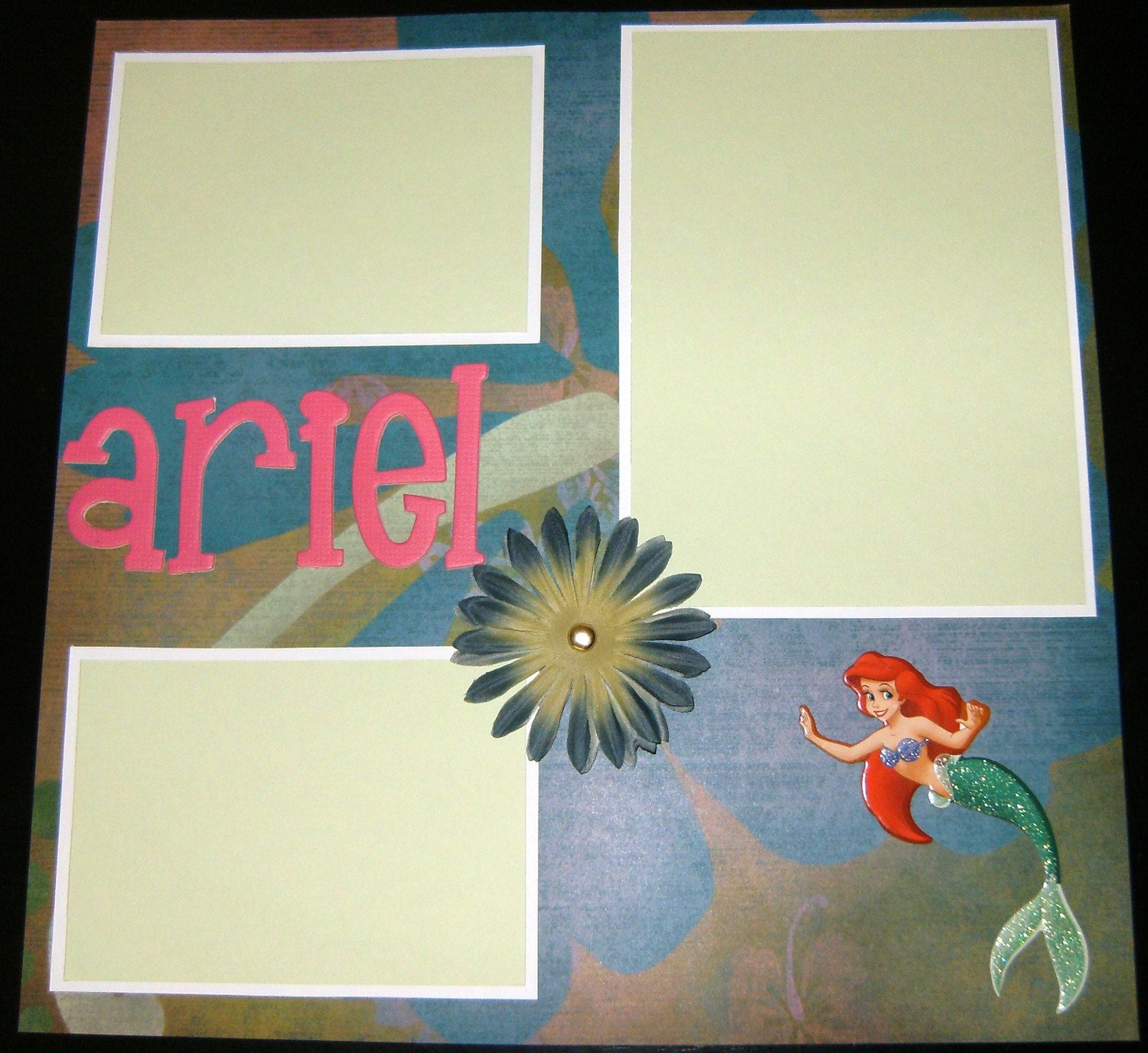 ARIEL Disney scrapbook page premade 12 X 12