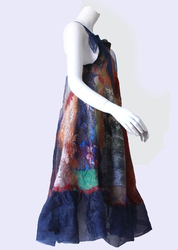 Custom made fiber art women dress - convertible women clothing - ooak art to wear high fashion