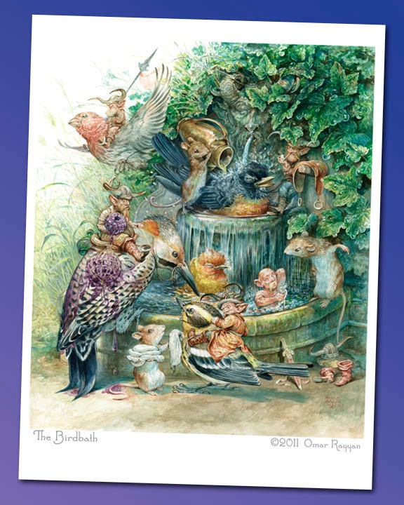 The Birdbath (mini print)