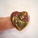 Vintage Jewelry Art Nouveau Lady Heart  Brooch Multi Tone Repousse