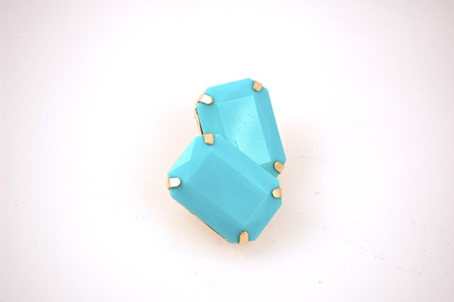 Turq Rectangular Earrings