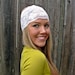 Wide Stretch Lace Headband in Ivory Cream (off white)
