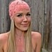 Wide Stretch Lace Headband in Coral (Pastel Peach)