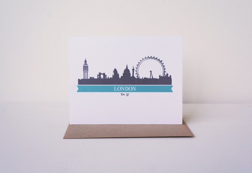 London Skyline Cityscape Greeting Card