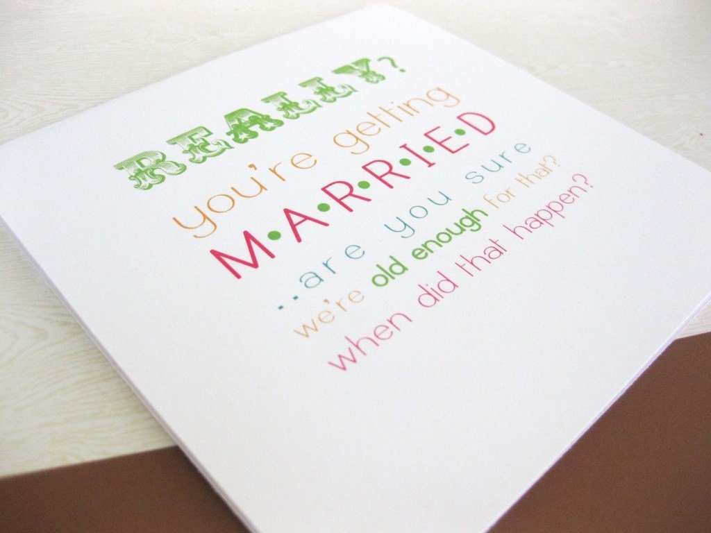 Funny wedding congrats cards
