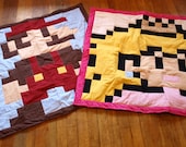 Lil Geek Twins Mario & Princess Peach Crib Quilts