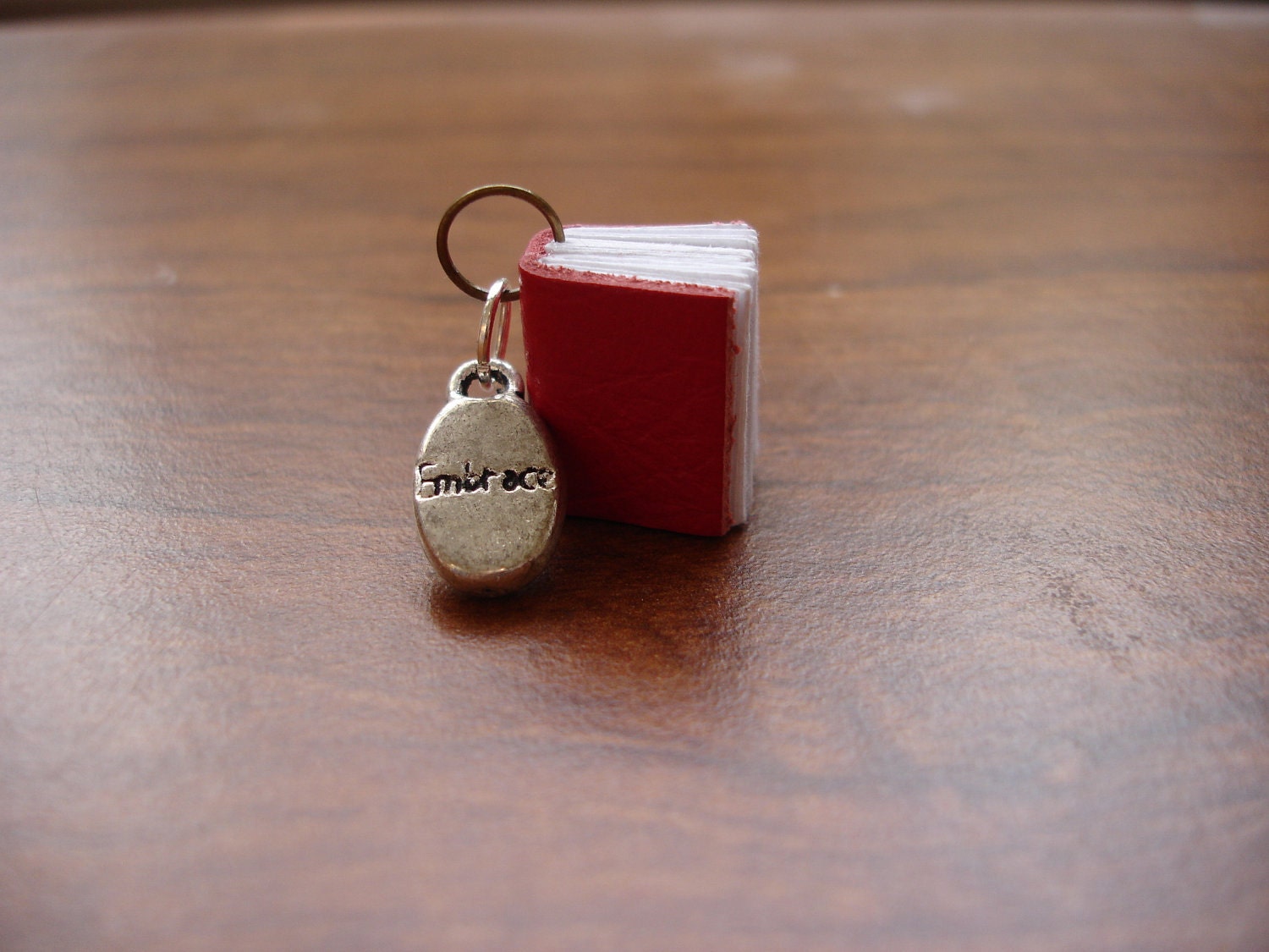 SALE - Embrace Journal - Steampunk Journal Necklace - Tiny Leather Journal Pendant