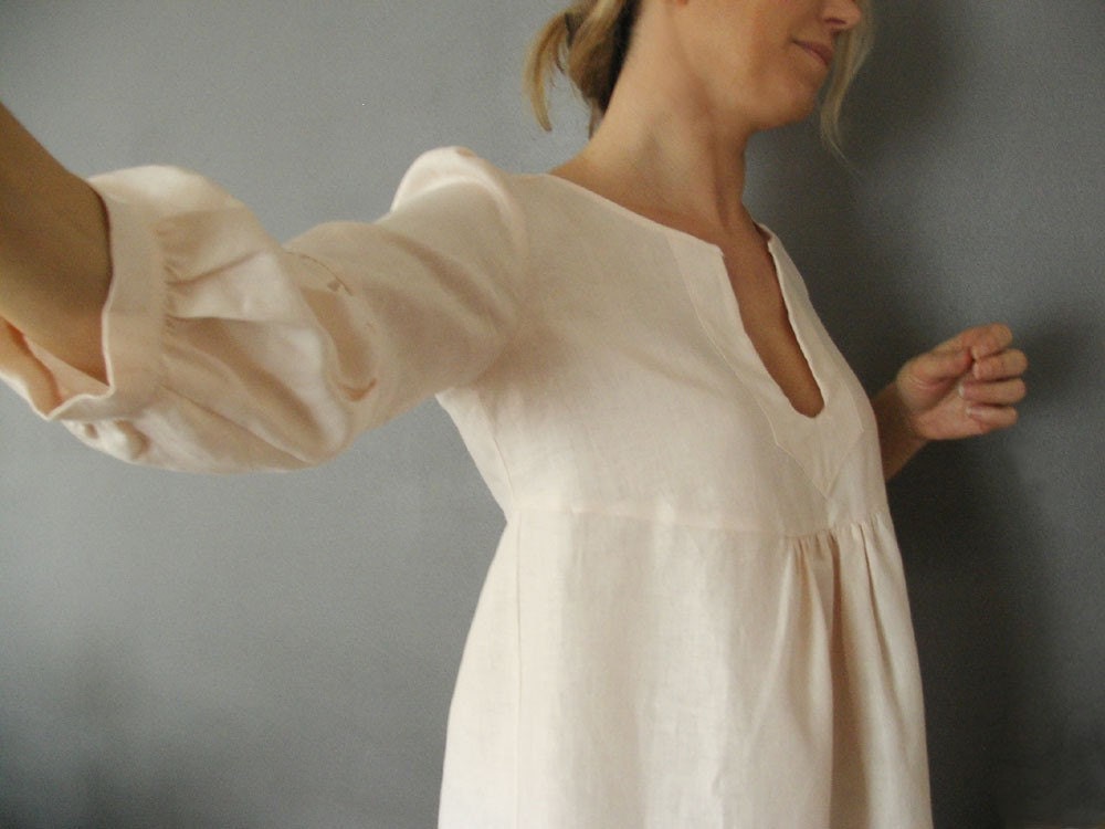 Dress or Tunic - My Garden -powder pink linen color