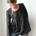 Bow Window fine linen blouse - Dark Night