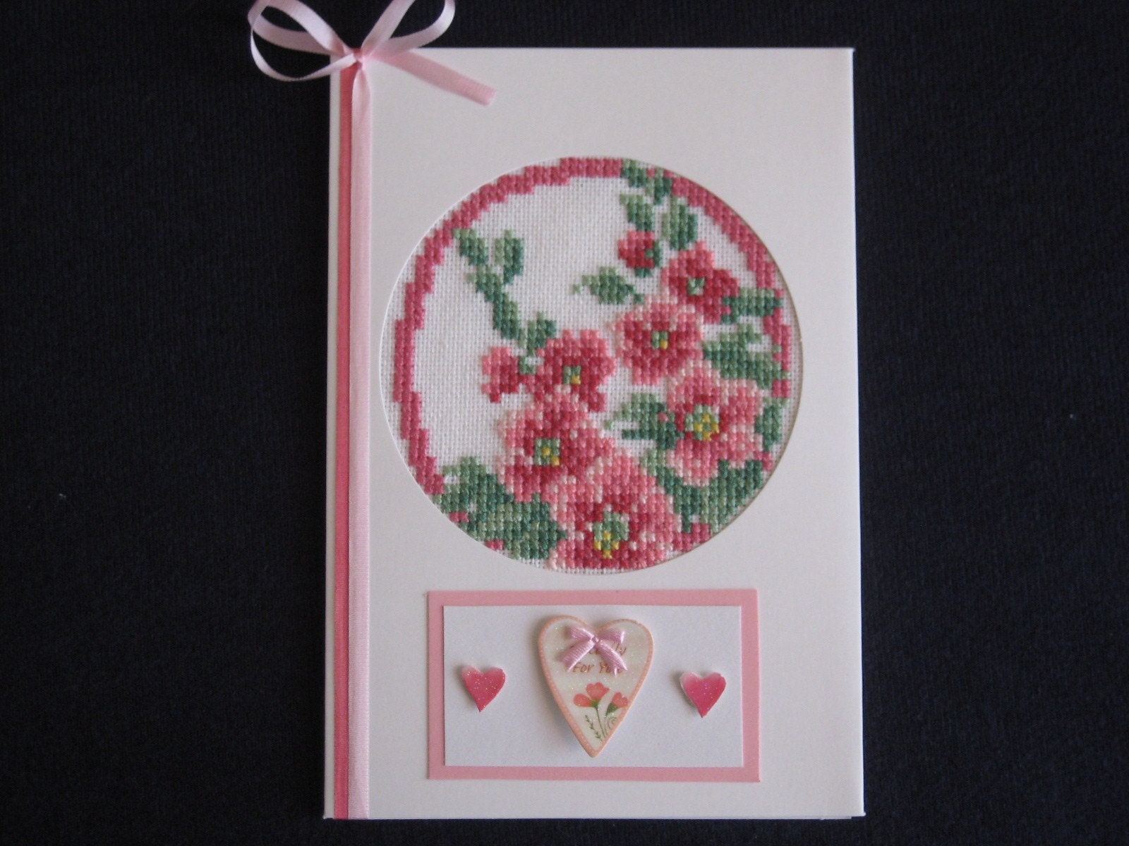 Cross Stitch Card - Hibiscus Flower