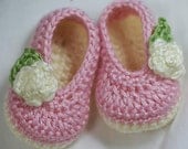 Baby Ballet Slippers Crochet Pattern  for Baby Rosey Ballet Slippers -  4 sizes - Newborn to 12 months. digital