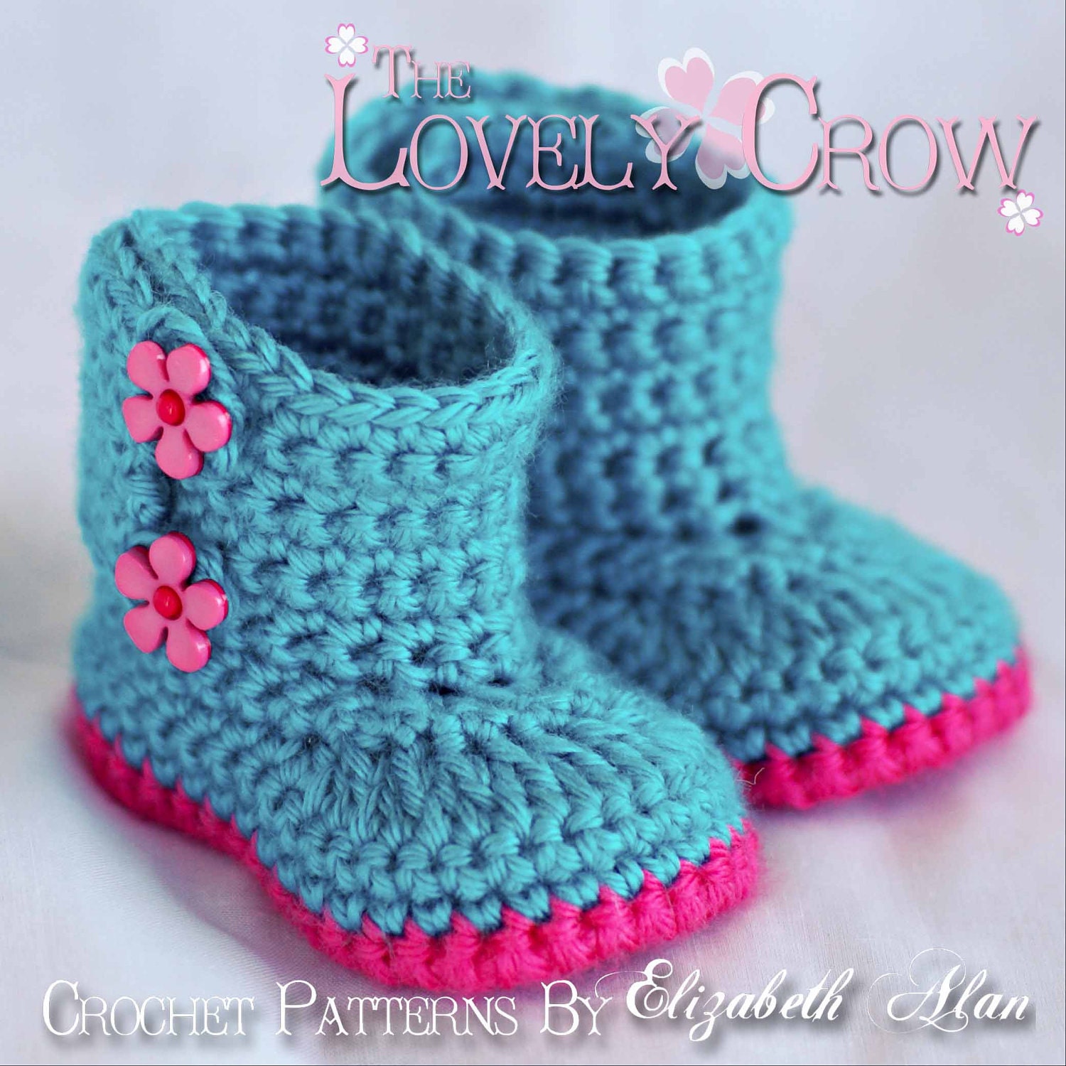 Booties Crochet Pattern for Baby Garden Boots -  4 sizes - Newborn to 12 months. digital