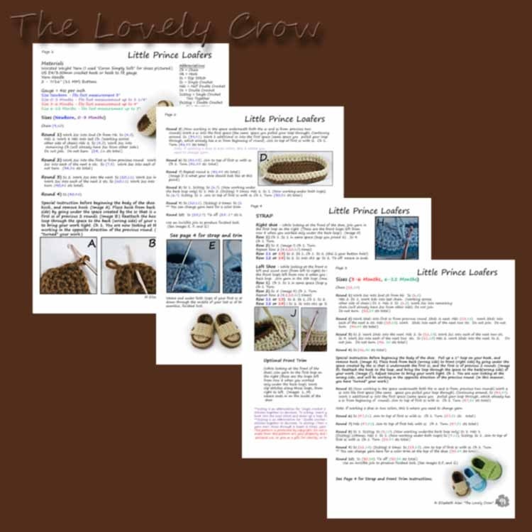 Baby boy shoes Crochet Pattern Loafers  for Little PRINCE Loafers  -  4 sizes - Newborn to 12 months. digital
