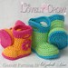 Booties Crochet Pattern Baby Booties  for Baby Goshalosh Boots -  4 sizes - Newborn to 12 months.