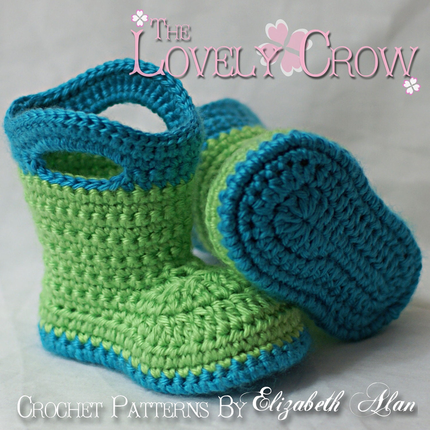 Booties Crochet Pattern Baby Booties for Baby Goshalosh Boots - 4 sizes - Newborn to 12 months.