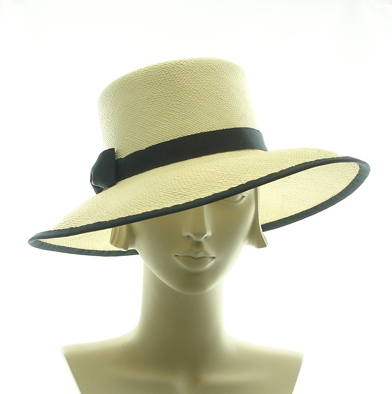 Summer Hat for Women - Natural Panama Straw Hat - Girlie Menswear Hat