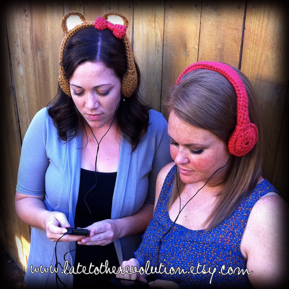 Rouge Crocheted Headphones