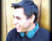 Real Teal Crocheted Headphones