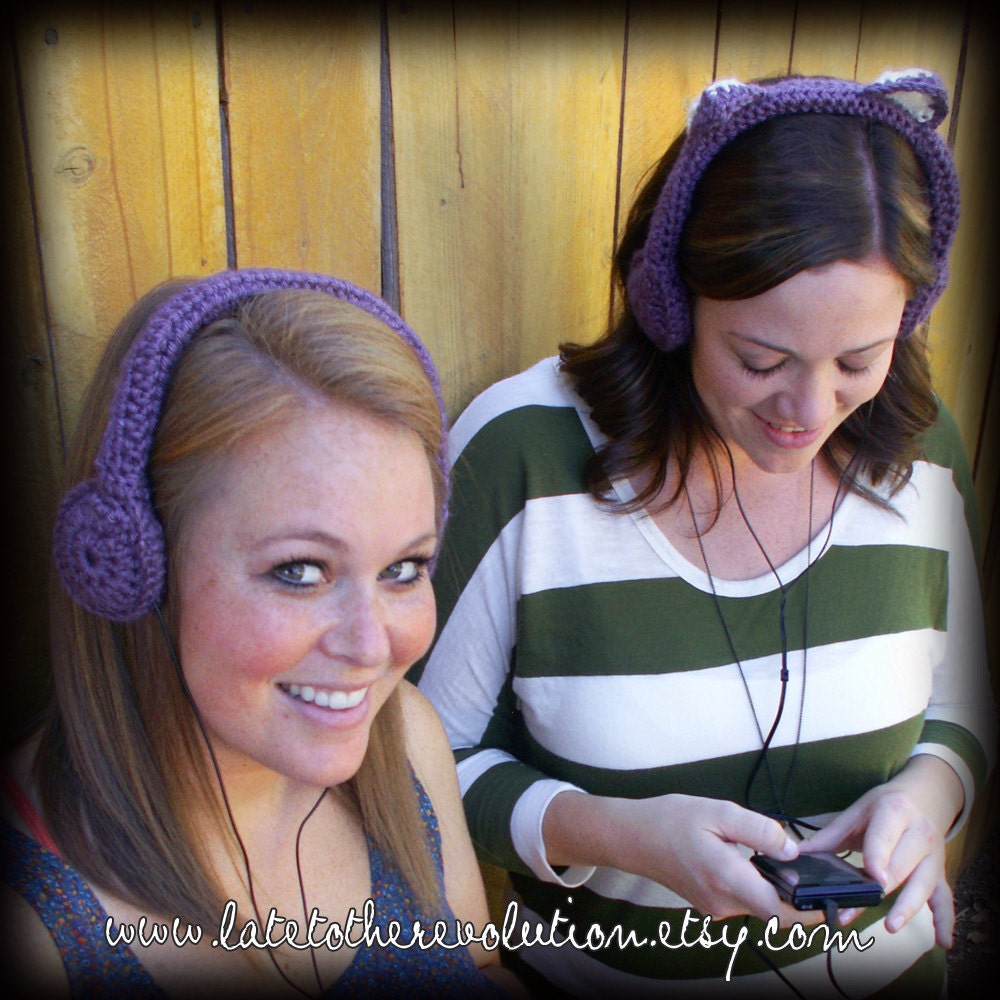 Lavendar Crochet Headphones