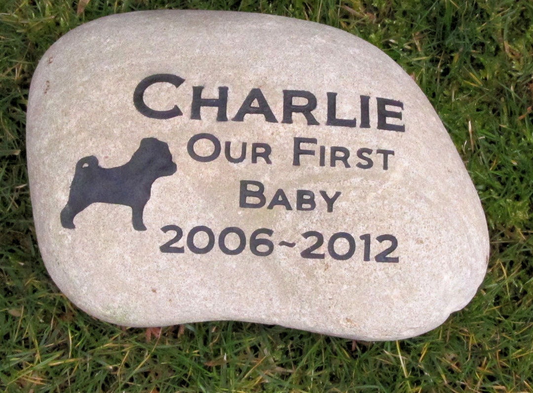 Personalized Dog Memorial Pet Stone Pug Pug by mainlinedesigns