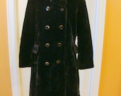 Vintage Black Plush Coat
