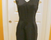 Vintage  Silk Little Black Cocktail Dress