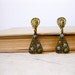 vintage 1940s // enamel filigree floral dangle earrings