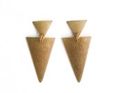 double brass triangle earrings