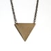 inverted brass triangle necklace
