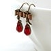 Red Rhinestone Earrings Ruby Earrings Bow Earrings Vintage Red Earrings Old Hollywood Style Garnet Earrings January Birthstone - Sparkle Re