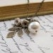 Pearl Acorn Necklace Leaf Necklace Pearl Necklace Autumn Acorn Nature Jewelry Flower Necklace Antique Brass Jewelry Woodland - Nutcracker