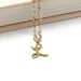 Gold Initial Necklace, Personalized Initial Necklace, Vintage Initial, Keepsake Necklace, Script Initials - Vintage Initial