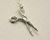 Movable Scissors Necklace in Sterling Silver, Small Charm Pendant, Craft Jewelry, Hairdresser Gift, Seamstress Necklace