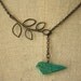 Turquoise Blue Bird and Branch Lariat, Bridal Necklace, Gunmetal Chain, Leaf Silhouette, Jewelry, Bridesmaids Set, Bridal Fashion