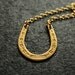 Horseshoe Pendant Necklace, Western Equestrian, Vintage Jewelry, Gold Chain, Raw Brass