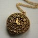 Unicorn Locket Necklace, Vintage Fairy Tale Pendant, Whimsical Fantasy Jewelry, Long Gold Chain, Hidden Photo, Pill Carrier