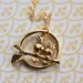 Gold Owls Pendant Necklace, 14kt Gold FIlled Chain, Small Branch, Upcycled Vintage Charm, Two Owls Jewelry, Cute Fashion Gift