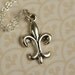 Fleur De Lis Pendant Necklace, Sterling Silver, Small French Flower Jewelry, Miniature Lily Charm, France
