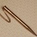 Long 1918 Mechanical Pencil Necklace with Light Etched Wave Pattern, 1910s Vintage Gold Filled Pendant, Joan from Mad Men, Antique Jewelry