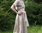 Woman's Clothing Long Linen Skirt and Short Linen Blouse Spring Fashion