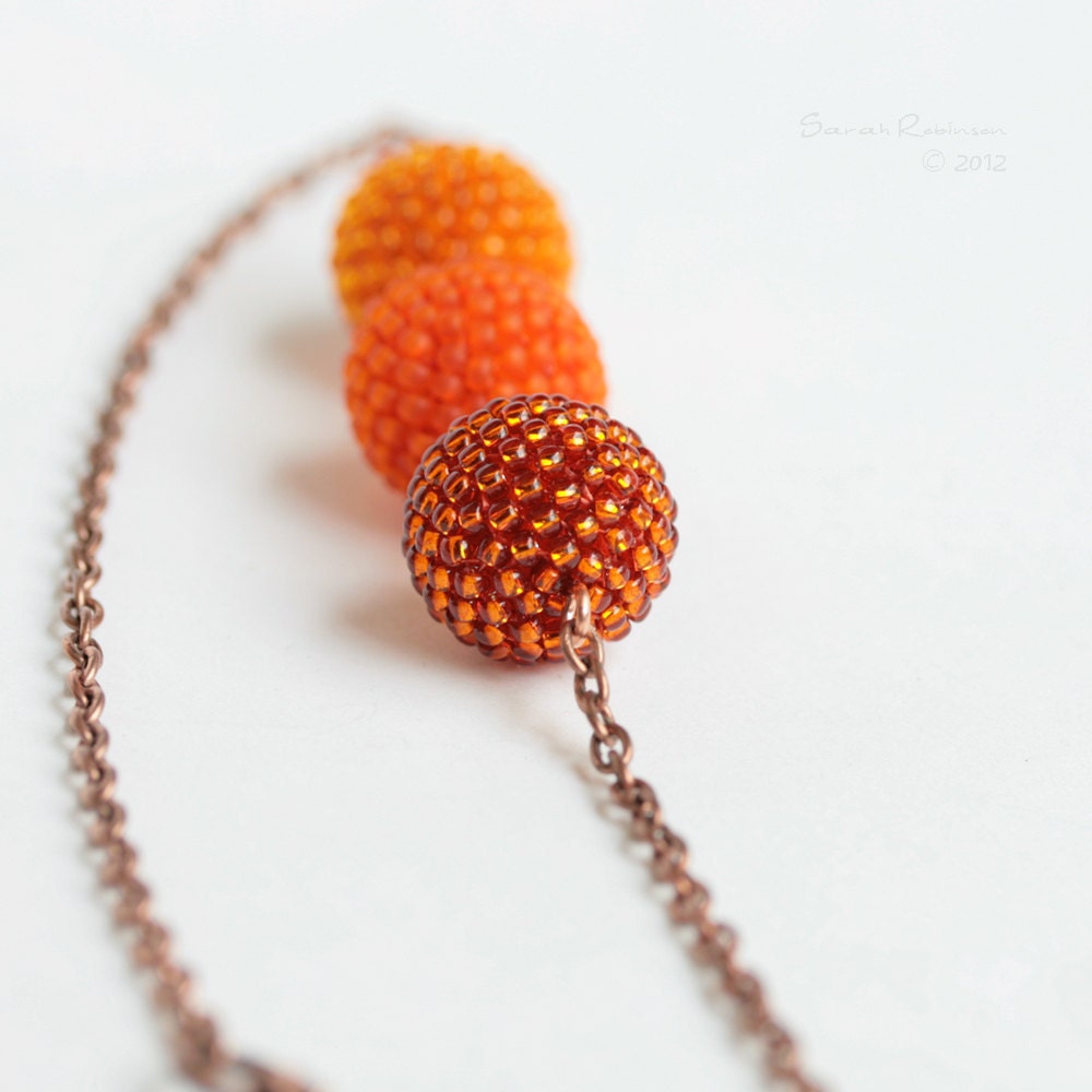 Orange Beaded Beads Necklace Sunny Gradient