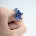 Sterling Ring Cobalt Blue Beaded Flower Campanitas Silver